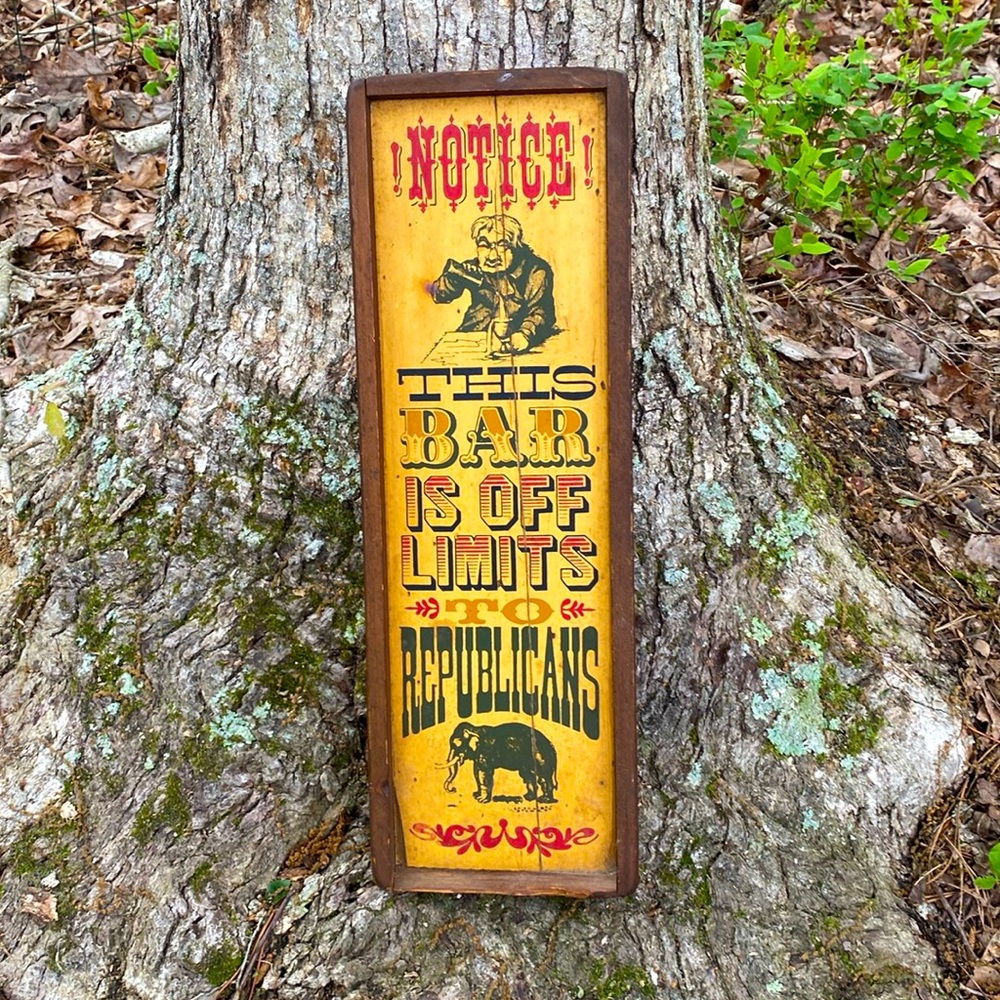 Vintage Wooden Bar Sign